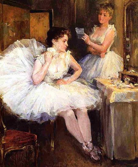 Willard Leroy Metcalf The Ballet Dancers aka The Dressing Room Sweden oil painting art